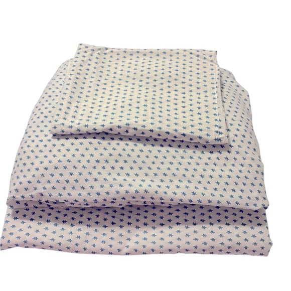 OpalHouse Designed Jungalow Percale Sheet Set Twin/XL Blue Dash Print Cotton - Picture 2 of 6